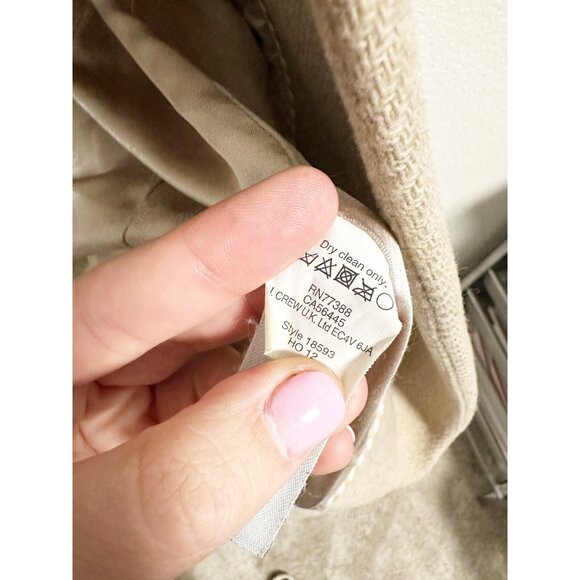 J.Crew Stadium Cloth Nello Gori Cocoon Coat Full Zip Lined Wool Blend Size 00‎ - Picture 4 of 6